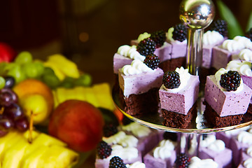 Image showing Cake buffet for a birthday party.