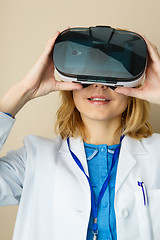 Image showing Woman in mask virtual reality