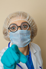 Image showing Young doctor in mask, glasses