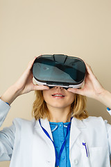 Image showing Blonde in mask virtual reality