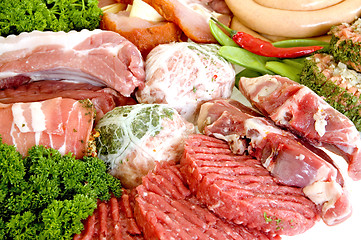 Image showing Variety of fresh meat