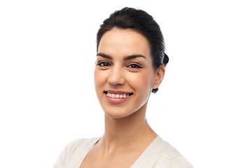 Image showing happy smiling young woman with braces