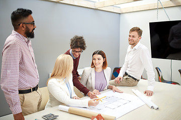 Image showing business team discussing house project at office