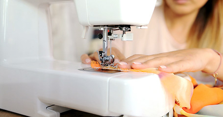 Image showing Close up shot of sewing machine