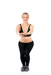 Image showing Fitness woman posing in studio