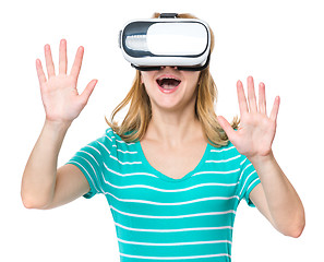 Image showing Woman in VR glasses