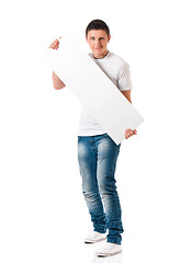 Image showing Man with empty white board