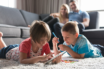 Image showing young couple spending time with kids