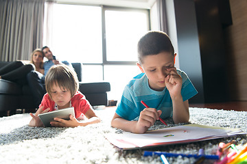 Image showing young couple spending time with kids