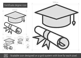 Image showing Certificate degree line icon.