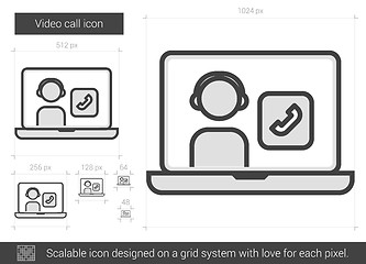 Image showing Video call line icon.