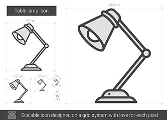 Image showing Table lamp line icon.