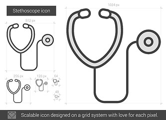 Image showing Stethoscope line icon.