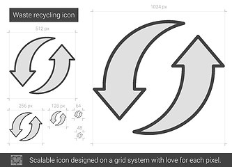 Image showing Waste recycling line icon.