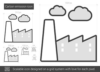 Image showing Carbon emission line icon.