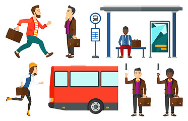 Image showing Transportation vector set with people traveling.