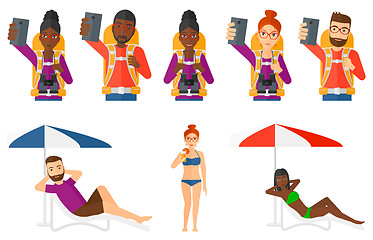 Image showing Vector set of traveling people.