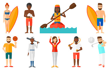 Image showing Vector set of sport characters.