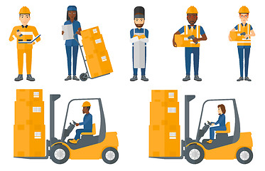 Image showing Vector set of industrial workers.