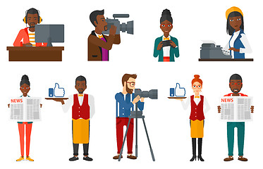 Image showing Vector set of media people characters.