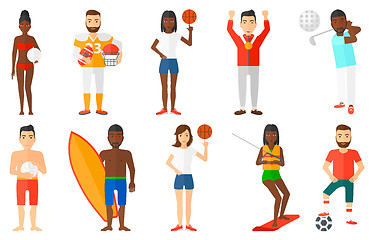 Image showing Vector set of sport characters.