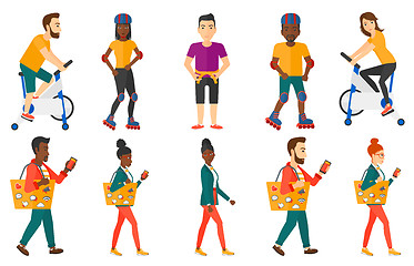 Image showing Vector set of sport characters.