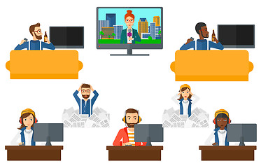 Image showing Vector set of business characters and media people