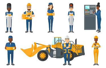 Image showing Vector set of industrial workers.