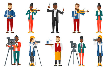 Image showing Vector set of media people characters.