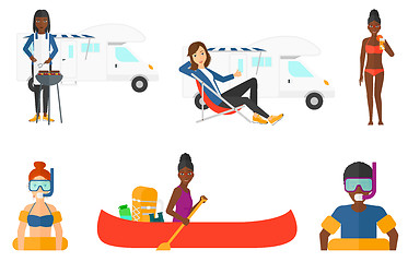 Image showing Vector set of traveling people.