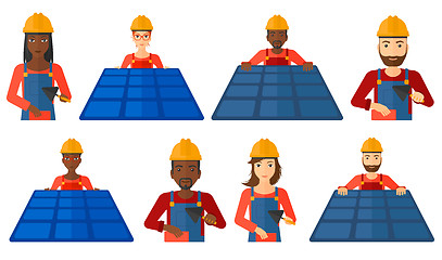 Image showing Vector set of constructors and builders characters