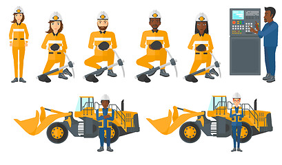 Image showing Vector set of industrial workers.