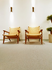 Image showing Interior with classic rattan chairs