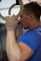 Image showing man doing dipping exercise