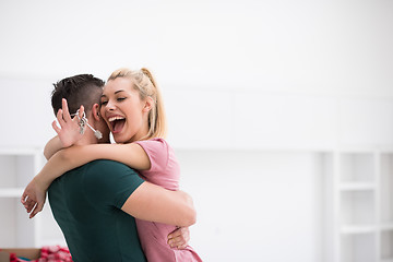 Image showing happy Young couple moving in new house