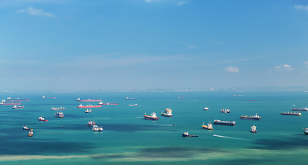 Image showing boats sailing in ocean