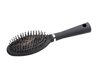 Image showing Black hair comb brush