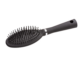 Image showing Black hair comb brush