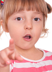 Image showing Emotional portrait of little girl