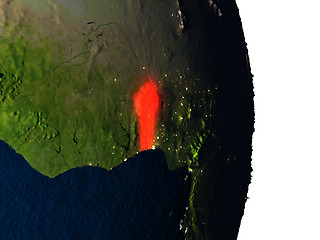 Image showing Benin from space during dusk