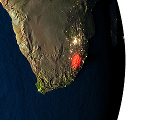 Image showing Lesotho from space during dusk