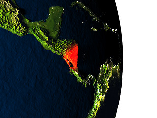 Image showing Nicaragua from space during dusk