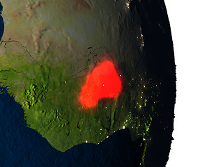 Image showing Burkina Faso from space during dusk