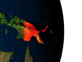 Image showing Papua New Guinea from space during dusk