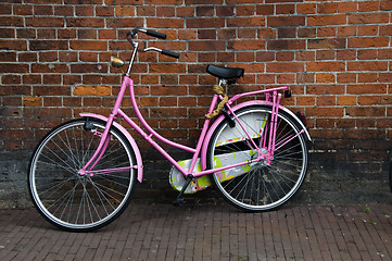Image showing iconic bicycles amsterdam holland netherlands