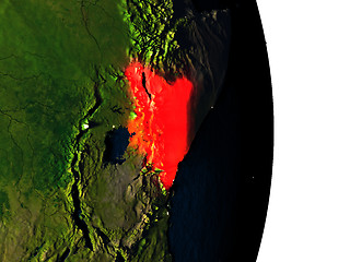 Image showing Kenya from space during dusk