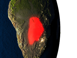 Image showing Botswana from space during dusk