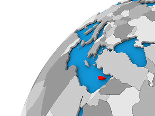 Image showing Cyprus on globe in red