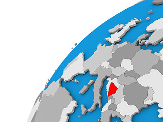 Image showing Bosnia on globe in red