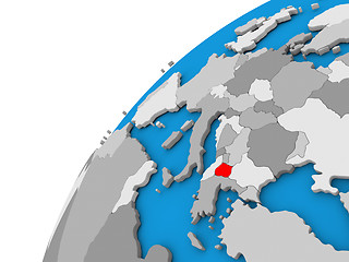 Image showing Macedonia on globe in red